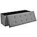 Pouf contenitore Valora PUFA in MDF grigio chiaro, tessuto effetto lino LSF077G05V1 - Foto miniatura 2