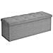 Pouf contenitore Valora PUFA in MDF grigio chiaro, tessuto effetto lino LSF077G05V1 - Foto miniatura 1