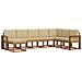 Set di divani da esterno con cuscino 8 pcs Naturale e Beige - Foto miniatura 3