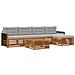 Set di divani da esterno 6 pcs Naturale e Grigio Chiaro - Foto miniatura 1