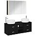 Set di mobili per il bagno 4 pcs Rovere Nero - Foto miniatura 1