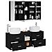 Set di mobili per il bagno 4 pcs Rovere Nero - Foto miniatura 3