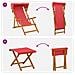 Lettino 4 pcs 3 Posizione Legno di Eucalipto Massello Rosso - Foto miniatura 5