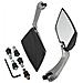 Coppia Specchietti Moto Retrovisori Specchi Scooter Custom Argento Dx+sx - Foto miniatura 4