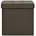 Pouf Con Contenitore Pieghevoli 2pz Marrone Scuro In Simil Lino - Foto miniatura 3