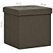 Pouf Con Contenitore Pieghevoli 2pz Marrone Scuro In Simil Lino - Foto miniatura 7