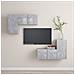Set Mobili Tv 4 Pz Grigio Cemento In Truciolato - Foto miniatura 1