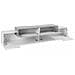 Mobile Porta Tv Nico, Credenza Bassa Da Soggiorno, Base Porta Tv, 100% Made In Italy, Cm 240x45h52, Bianco Lucido E Acero - Foto miniatura 4