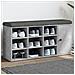 Panca Porta Scarpe Grigio Cemento 102x32x50cm Legno Multistrato - Foto miniatura 1