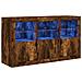 Credenza Con Luci Led Rovere Fumo 123x37x67 Cm - Foto miniatura 2