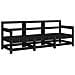 Set Salotto Da Giardino 3 Pz Nero In Legno Massello Di Pino - Foto miniatura 2