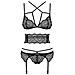 Set Di Lingerie Con Pizzo Obsessive Frivolla (4 Pcs) - Foto miniatura 2