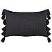 Cuscino Decorativo Lythrum Cotone 55 X 35 Cm Tinta Unita Nero - Foto miniatura 5