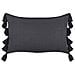 Cuscino Decorativo Lythrum Cotone 55 X 35 Cm Tinta Unita Nero - Foto miniatura 6