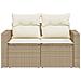 Divano Da Giardino Con Cuscini A 2 Posti Beige In Polyrattan - Foto miniatura 3