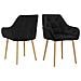 Betty Set Di 2 Sedie Da Pranzo Imbottite In Velluto Nero - Foto miniatura 4