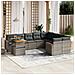 Set Divano Da Giardino 10 Pz Con Cuscini Grigio In Polyrattan - Foto miniatura 3