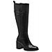 Black Casual Closed Long Heeled Boot Stivali Pelle Scarpe Donna Nero Eu 37, 1-25531-43 001 - Foto miniatura 1
