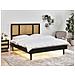 Letto Con Led Rattan Auray 160 X 200 Cm Nero - Foto miniatura 1