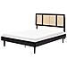 Letto Con Led Rattan Auray 160 X 200 Cm Nero - Foto miniatura 3
