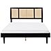 Letto Con Led Rattan Auray 160 X 200 Cm Nero - Foto miniatura 4