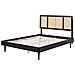 Letto Con Led Rattan Auray 160 X 200 Cm Nero - Foto miniatura 5