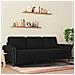 Divano A 3 Posti Nero 180 Cm In Velluto - Foto miniatura 1