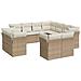 Set Divani Da Giardino 11 Pz Con Cuscini Beige In Polyrattan - Foto miniatura 2
