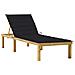 Lettino Da Giardino Con Cuscino Nero Legno Di Pino Impregnato - Foto miniatura 2