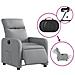 Poltrona Elettrica Reclinabile Grigio Chiaro In Tessuto - Foto miniatura 5