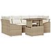 Set di divani da giardino da 7 pezzi con cuscini beige polyrattan - Foto miniatura 1