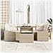Set di divani da giardino da 7 pezzi con cuscini beige polyrattan - Foto miniatura 3