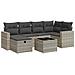 Set Divani da Giardino 7pz con Cuscini Grigio Chiaro Polyrattan - Foto miniatura 1