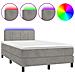 Letto a Molle Materasso e LED Grigio Chiaro 120x190 cm Velluto - Foto miniatura 1