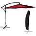 Oahu Ombrellone Rotondo Diametro 3,50m Rosso + Copertura - Foto miniatura 1