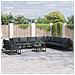Set Divano da Giardino con cuscino 11 pcs Nero Alluminio - Foto miniatura 2