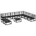 Set Divano da Giardino con cuscino 11 pcs Nero Alluminio - Foto miniatura 5