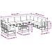 Set Divano da Giardino con cuscino 11 pcs Nero Alluminio - Foto miniatura 9