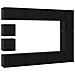 Set mobile TV 10 pcs Rovere nero Legno multistrato - Foto miniatura 1