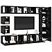 Set mobile TV 10 pcs Rovere nero Legno multistrato - Foto miniatura 3