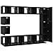 Set mobile TV 10 pcs Rovere nero Legno multistrato - Foto miniatura 9