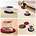 Set Di 6 Sottobicchieri Rotondi In Silicone E Feltro Con Supporto - Resistenti Al Calore E Antiscivolo Grey + Red - Foto miniatura 4