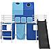 Struttura del letto loft per bambini Bianco e Blu 99,5 x 190 cm - Foto miniatura 6