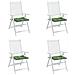 Cuscini per sedie 4 pcs Verde e Bianco 50 x 50 x 4 cm - Foto miniatura 3