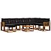 Set di divani da esterno con cuscino 9 pcs Naturale e Nero - Foto miniatura 1