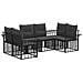 Set di divani da esterno 6 pcs Nero e Grigio scuro Poliestere - Foto miniatura 1