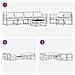 Set di divani da esterno 7 pcs Bianco e Nero 79 x 79 x 37 cm - Foto miniatura 7