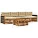 Set di divani da esterno con cuscino 5 pcs Naturale e Beige - Foto miniatura 1