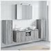 Set di mobili per il bagno 6 pcs Sonoma grigio - Foto miniatura 4