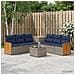 Set di divani 8 pz Grigio e Blu Navy Rattan sintetico e Acciaio - Foto miniatura 10